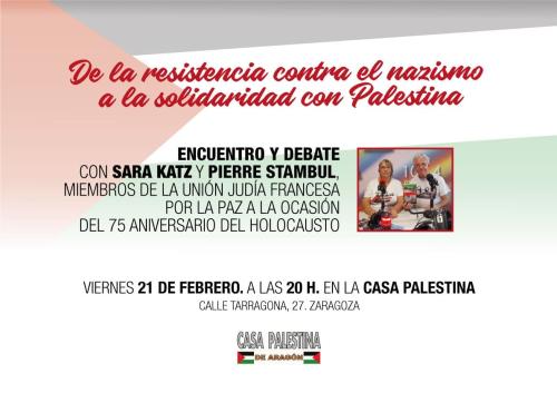 cartel-encuentro-con-Sara-Katz-y-Pierre-Stambul-miembros-de-la-Union-Judia-Francesa-por-la-Paz-febrero-2020